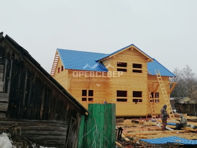 123. Строительство дома из обрезного бруса по проекту ДБ-113 в Рязанской области, Касимовском районе, д. Елатьма